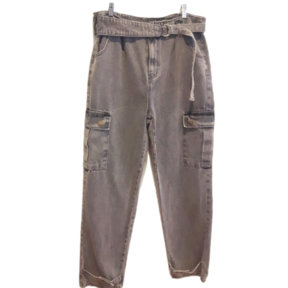 CARGO Jeans, Prettylittle Thing Boyfriend Jeans size (12-14) US  Grey Wa… - Picture 1 of 12